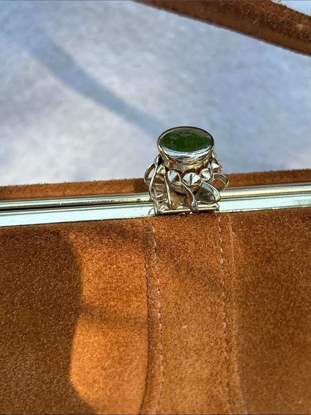 VINTAGE COPPER Brown Suede Arm Bag - Picture 3 of 7